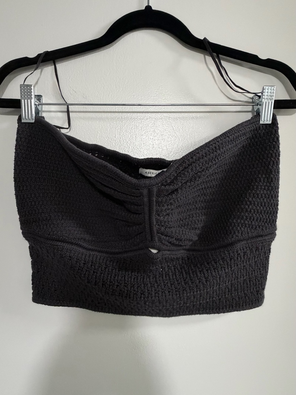 American Eagle Outfitters Charcoal Knit Strapless Bandeau